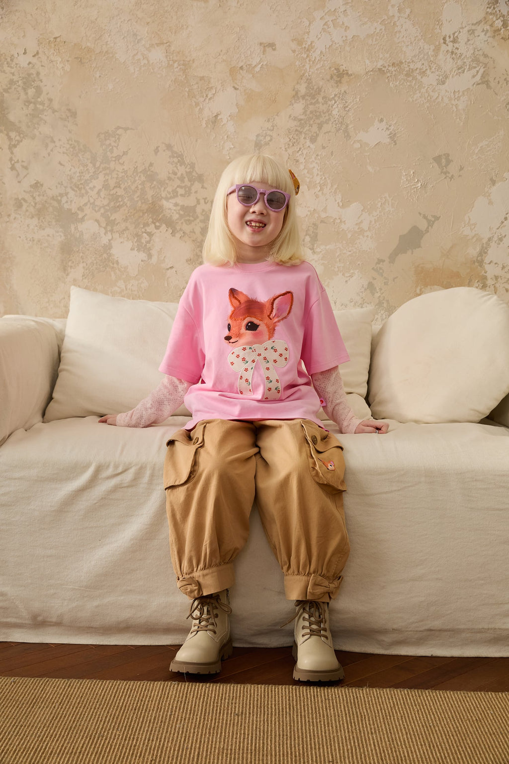 Patchwork Ink-Wash Layered Tee by Poco Blush — hero view 3