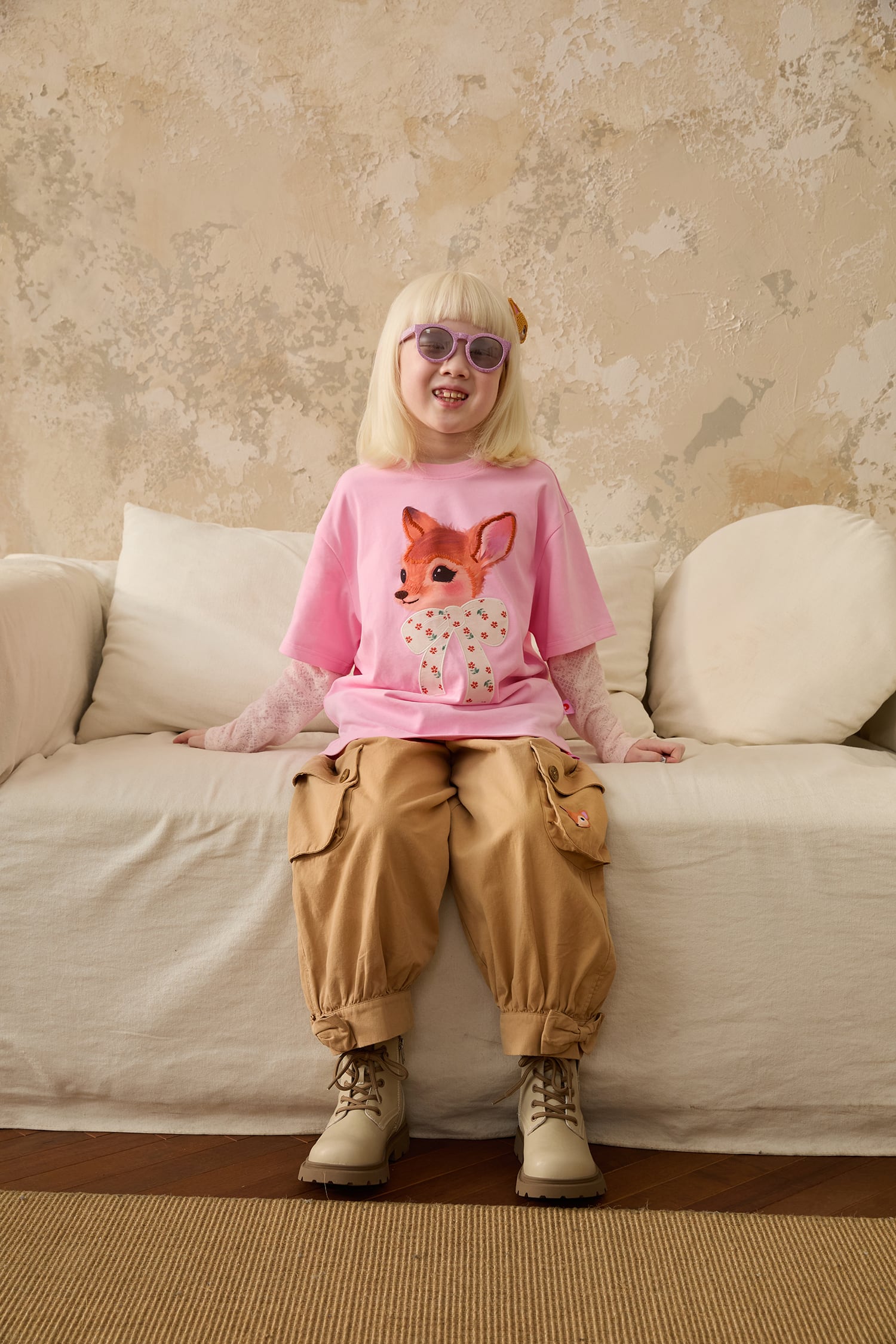 Patchwork Ink-Wash Layered Tee by Poco Blush — hero view 3