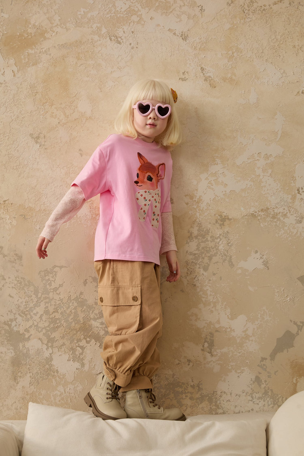 Patchwork Ink-Wash Layered Tee by Poco Blush — hero view 4