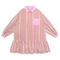 Greek Cat Check Shirt Dress in Multicolour — flat lay