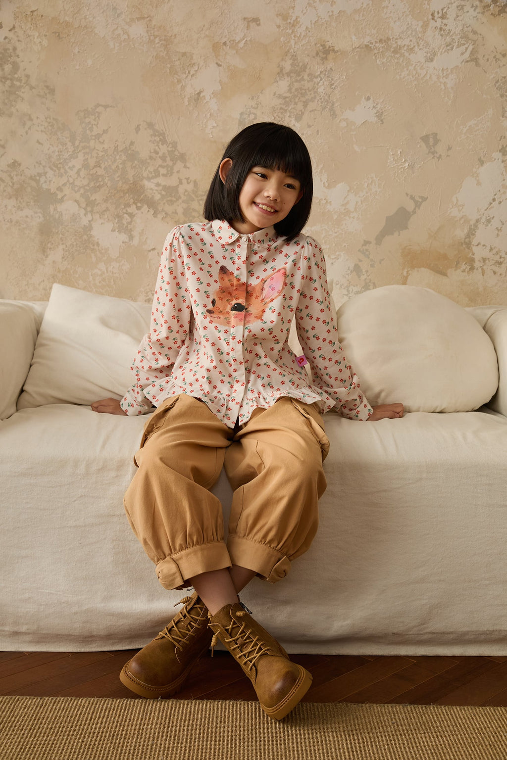 Ink-Wash Animals Smock Blouse by Poco Blush — hero view 2