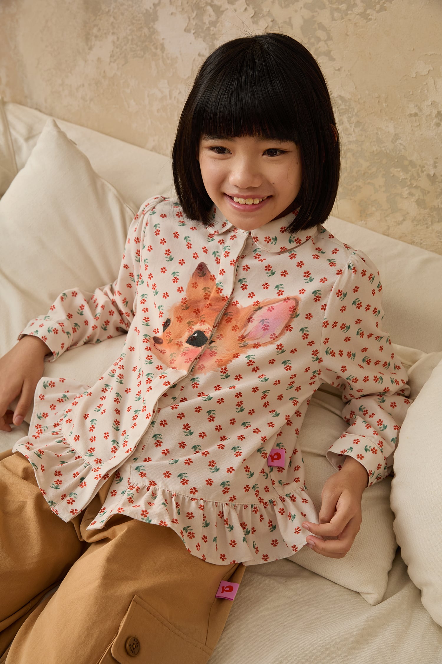 Ink-Wash Animals Smock Blouse by Poco Blush — hero view 3