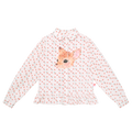 Ink-Wash Animals Smock Blouse in Multicolour — flat lay