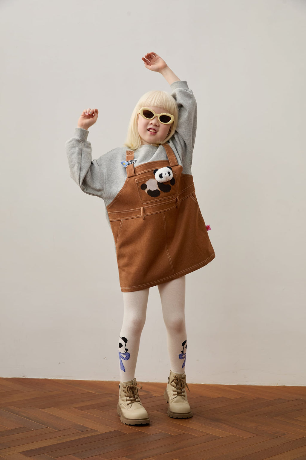 Panda Layered Sweatshirt Dress by Poco Blush — hero view 1