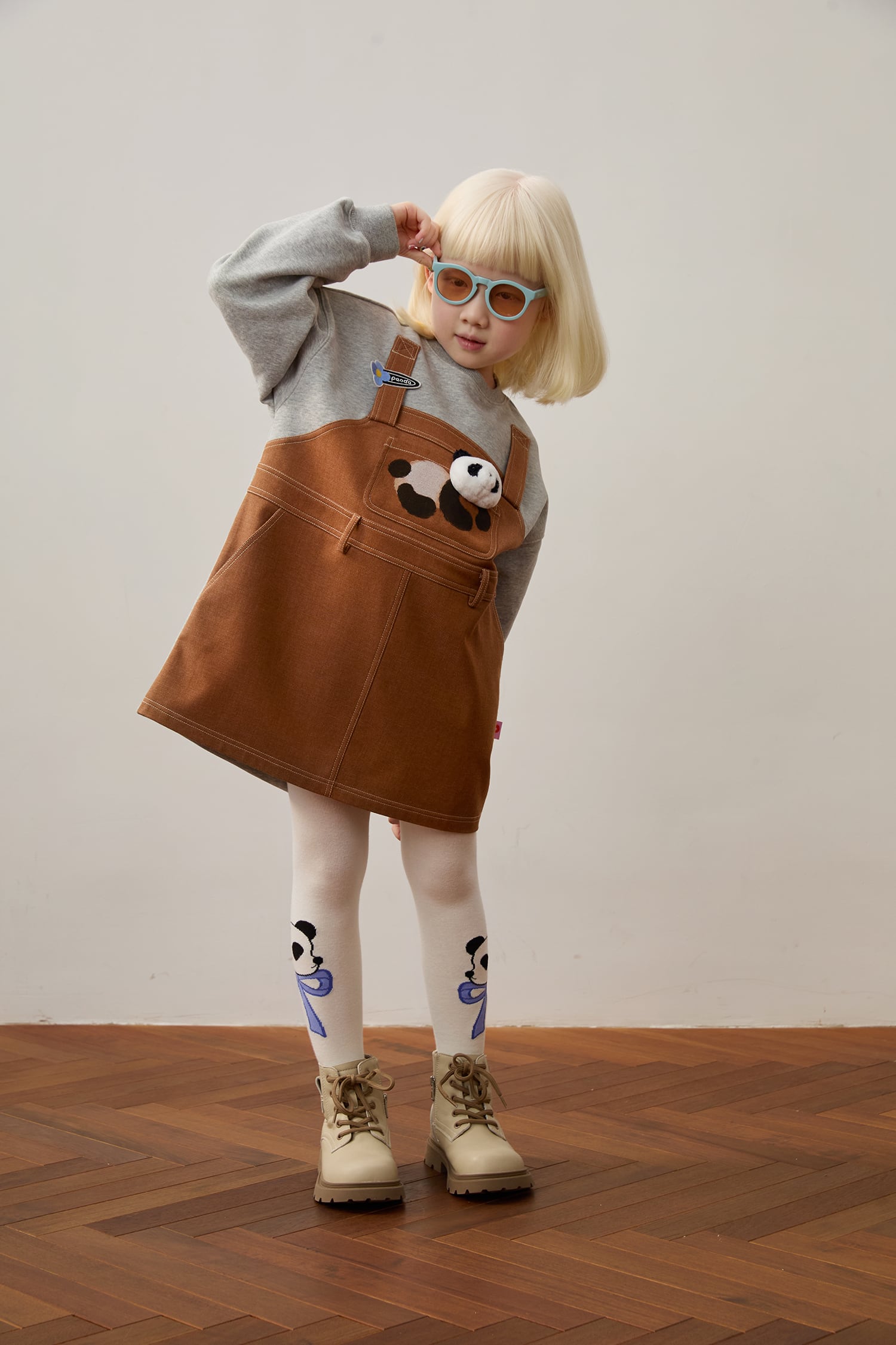 Panda Layered Sweatshirt Dress by Poco Blush — hero view 2