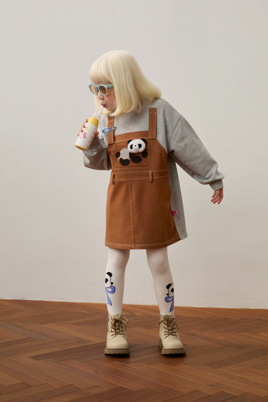Panda Layered Sweatshirt Dress by Poco Blush — hero view 3