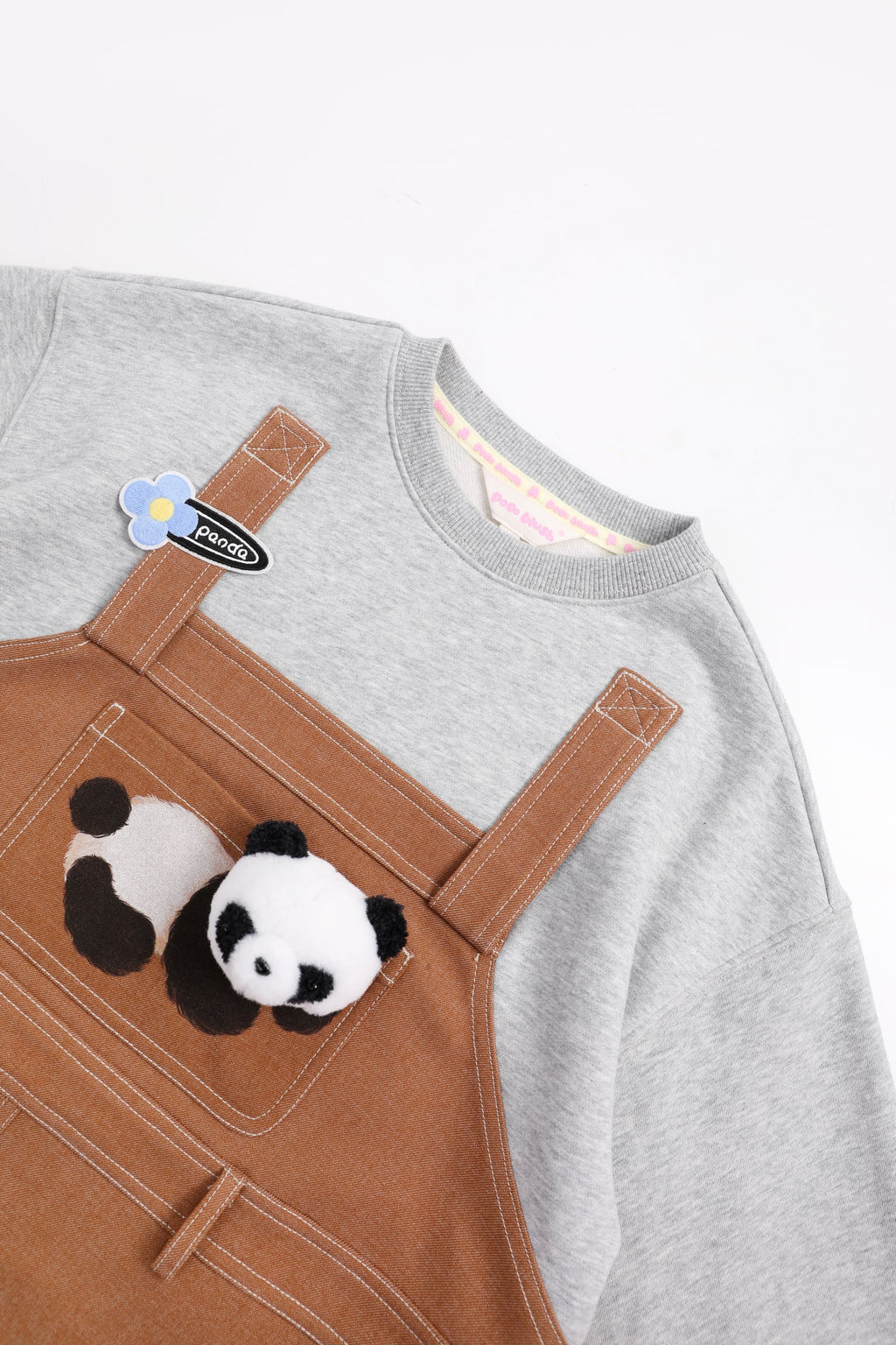 Panda Layered Sweatshirt Dress by Poco Blush — detail view 8