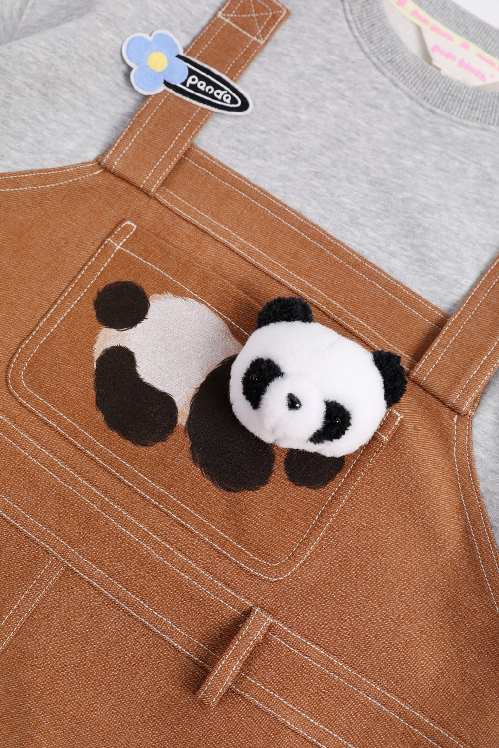 Panda Layered Sweatshirt Dress by Poco Blush — detail view 10