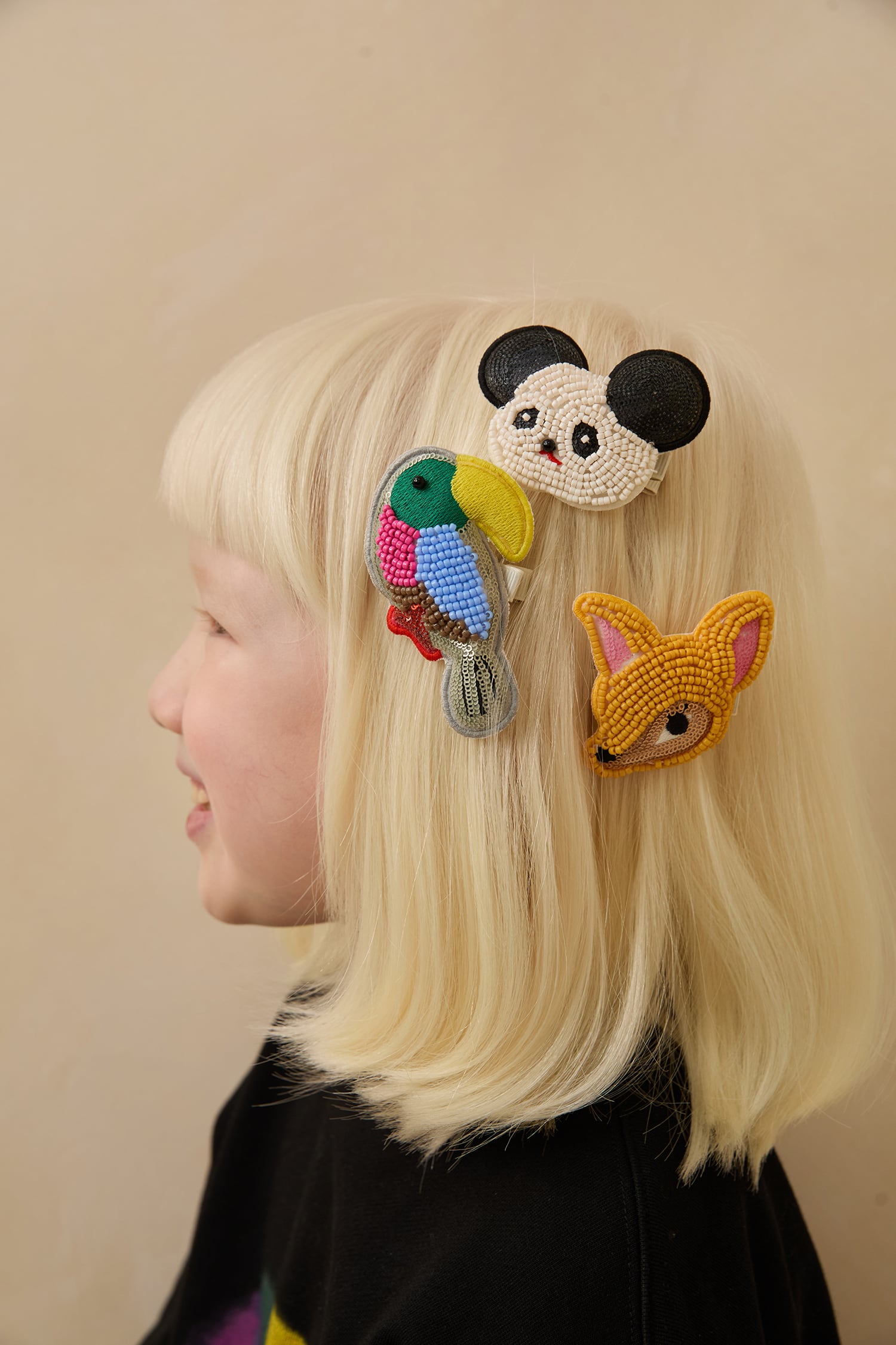 Rare Animals Beaded Hair Clips by Poco Blush — hero view 5