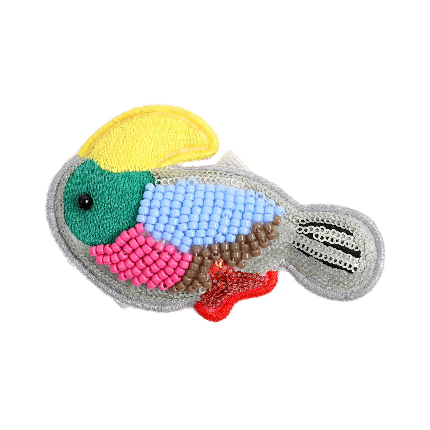 Rare Animals Beaded Hair Clips in Toucan — flat lay