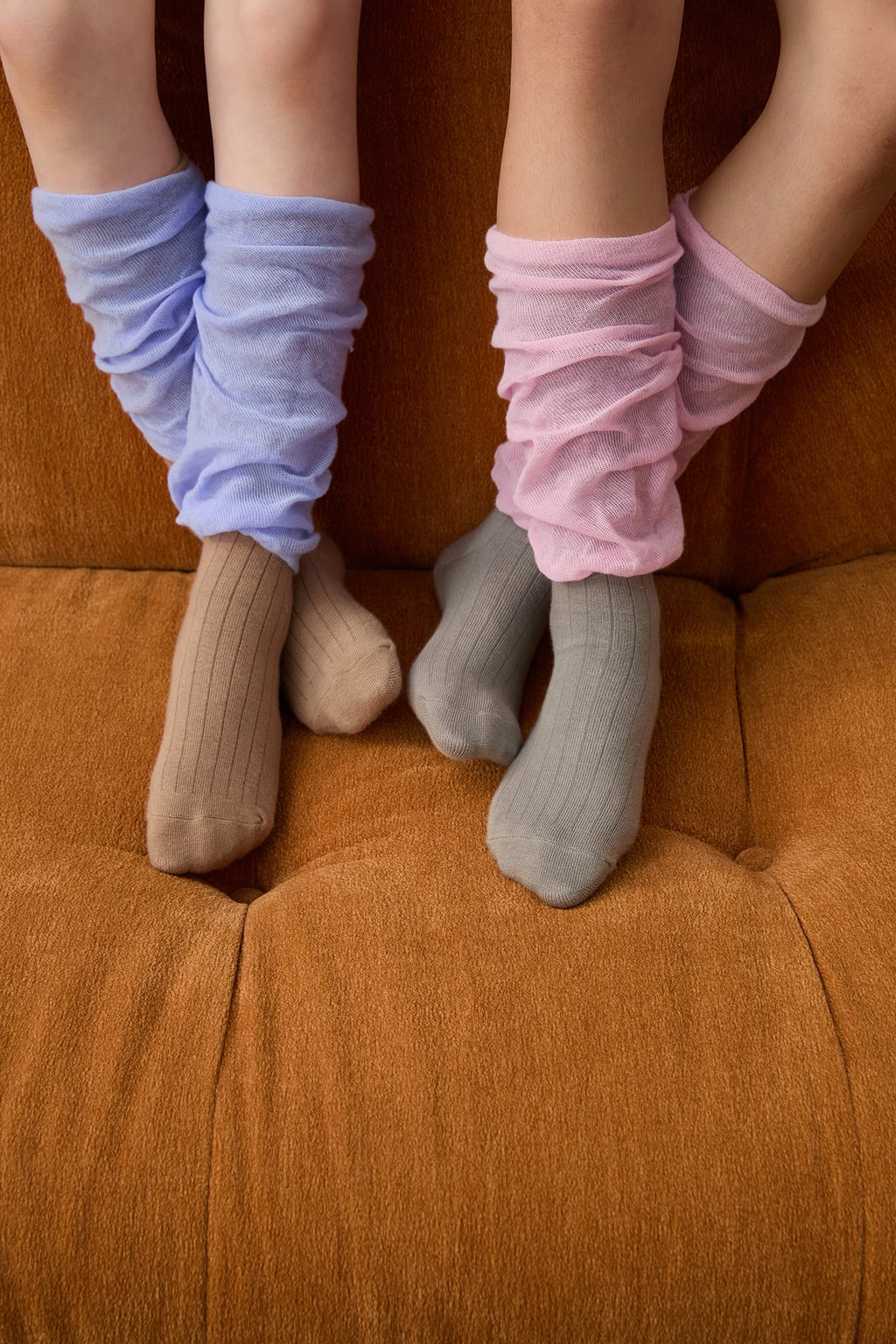 Colour-Block Knee-High Socks by Poco Blush — hero view 1