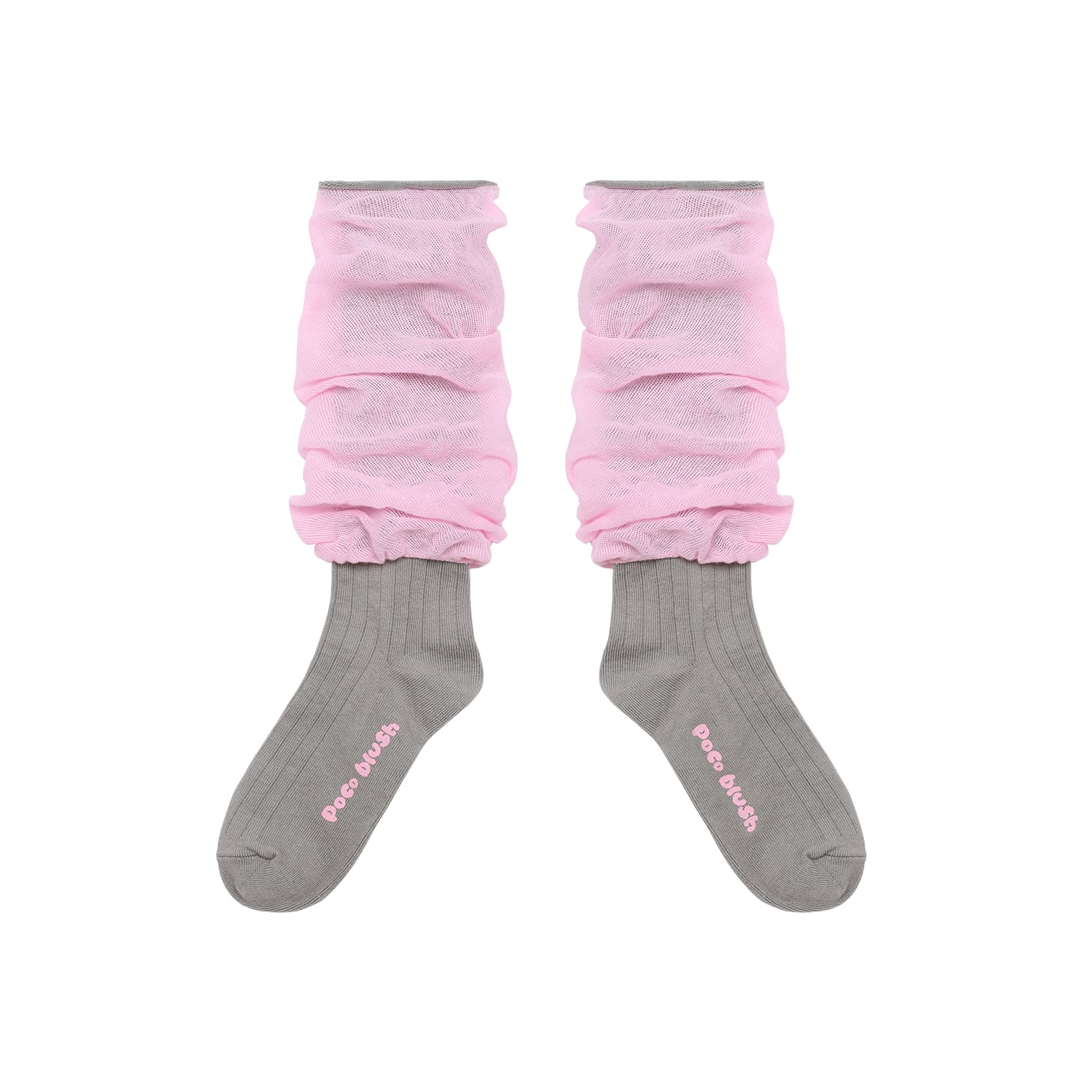 Colour-Block Knee-High Socks by Poco Blush — flat view 6