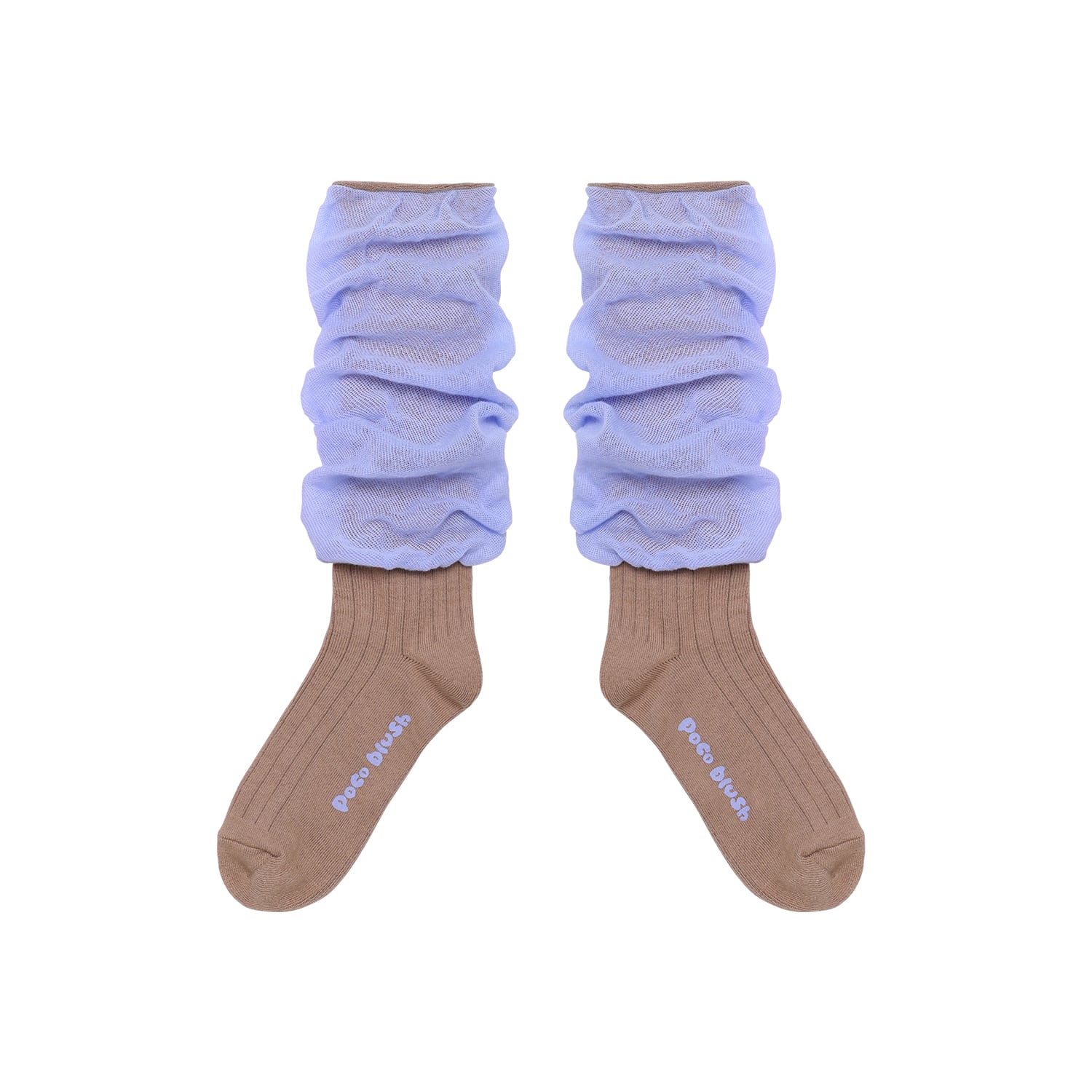 Colour-Block Knee-High Socks by Poco Blush — flat view 7