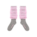 Colour-Block Knee-High Socks in Peach Pink — flat lay