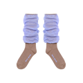 Colour-Block Knee-High Socks in Sky Blue — flat lay
