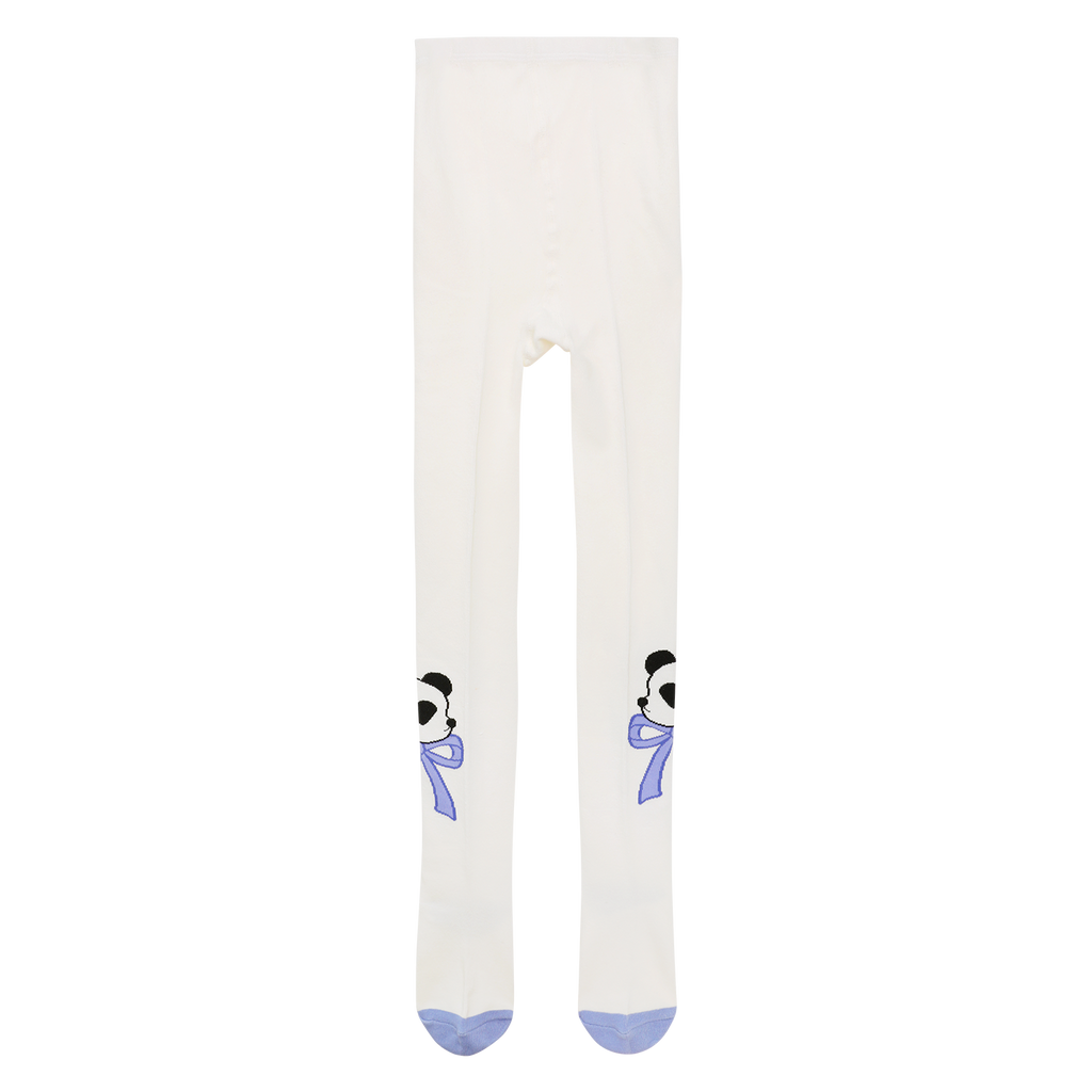 Ink-Wash Animals Jacquard Tights in Icing Blue — flat lay