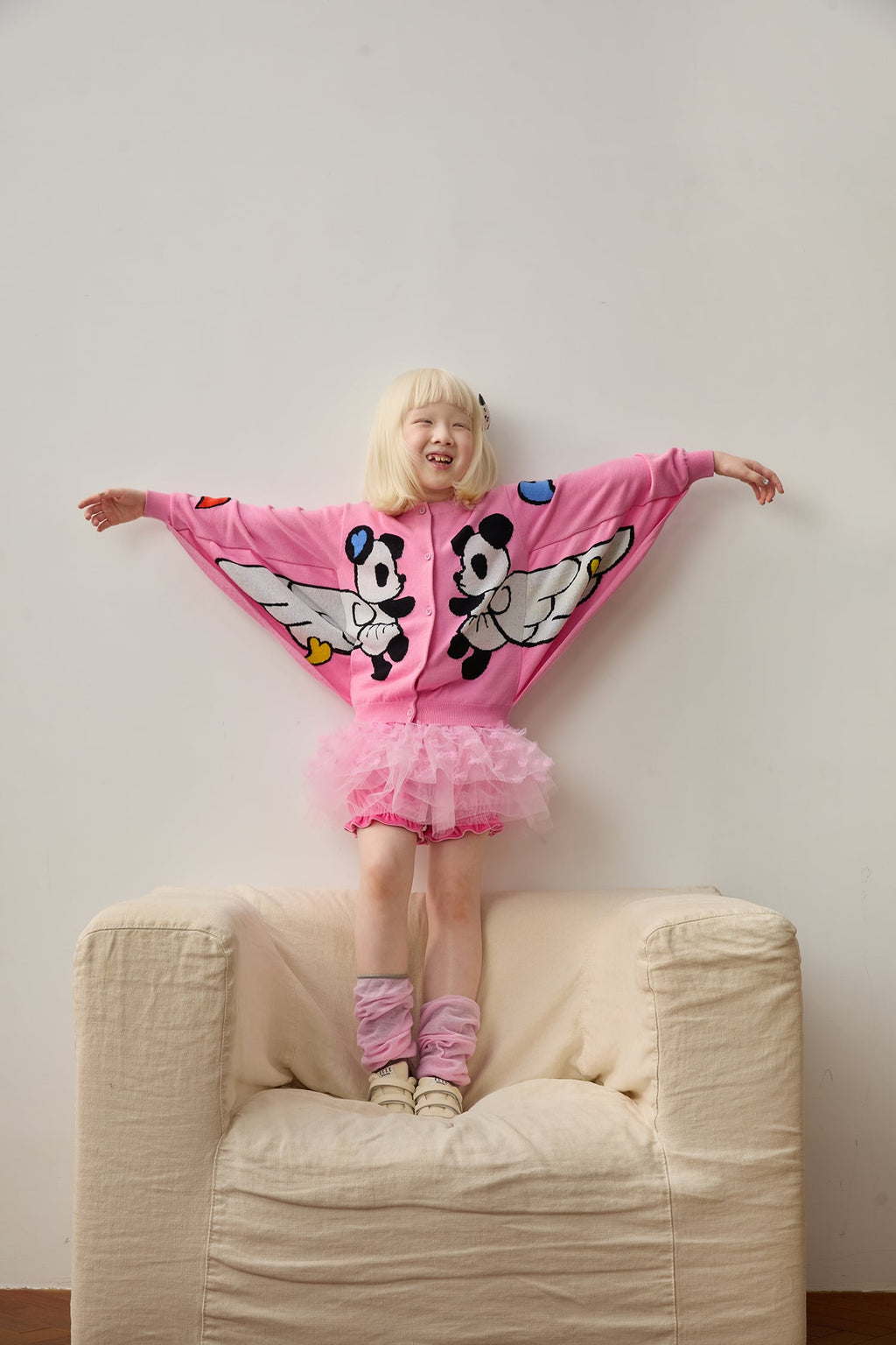Flying Panda Wing Knit Sweater by Poco Blush — hero view 3