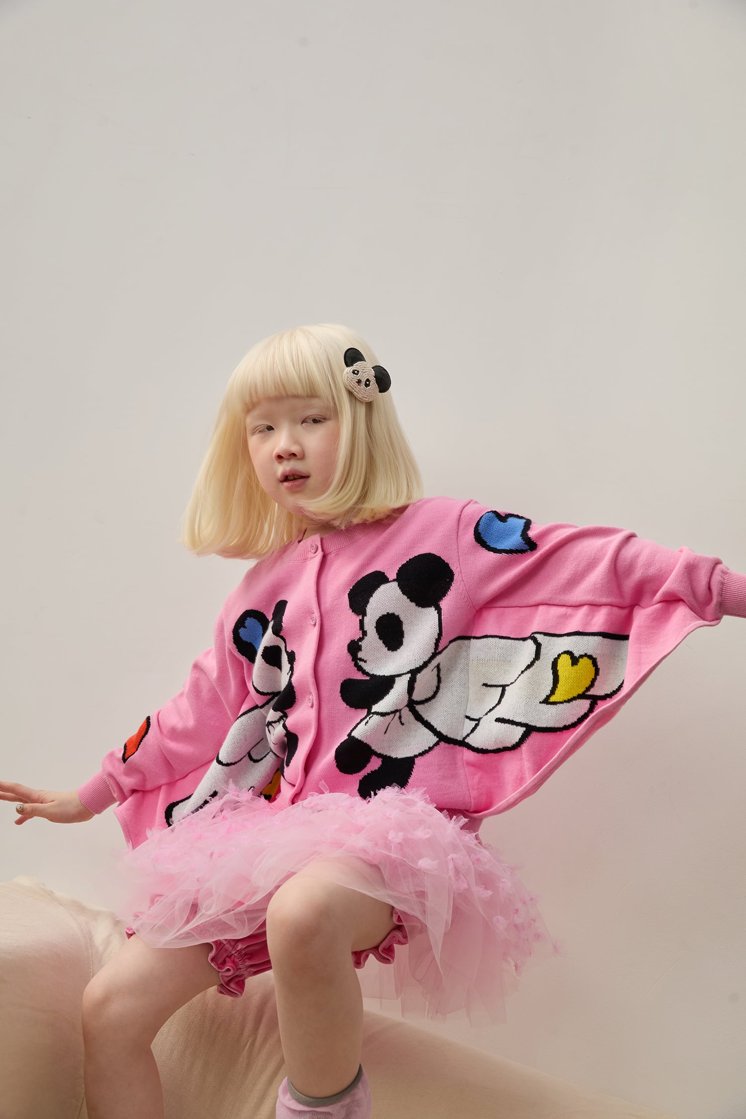 Flying Panda Wing Knit Sweater by Poco Blush — hero view 4