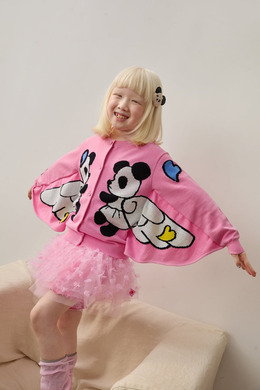Flying Panda Wing Knit Sweater by Poco Blush — hero view 5