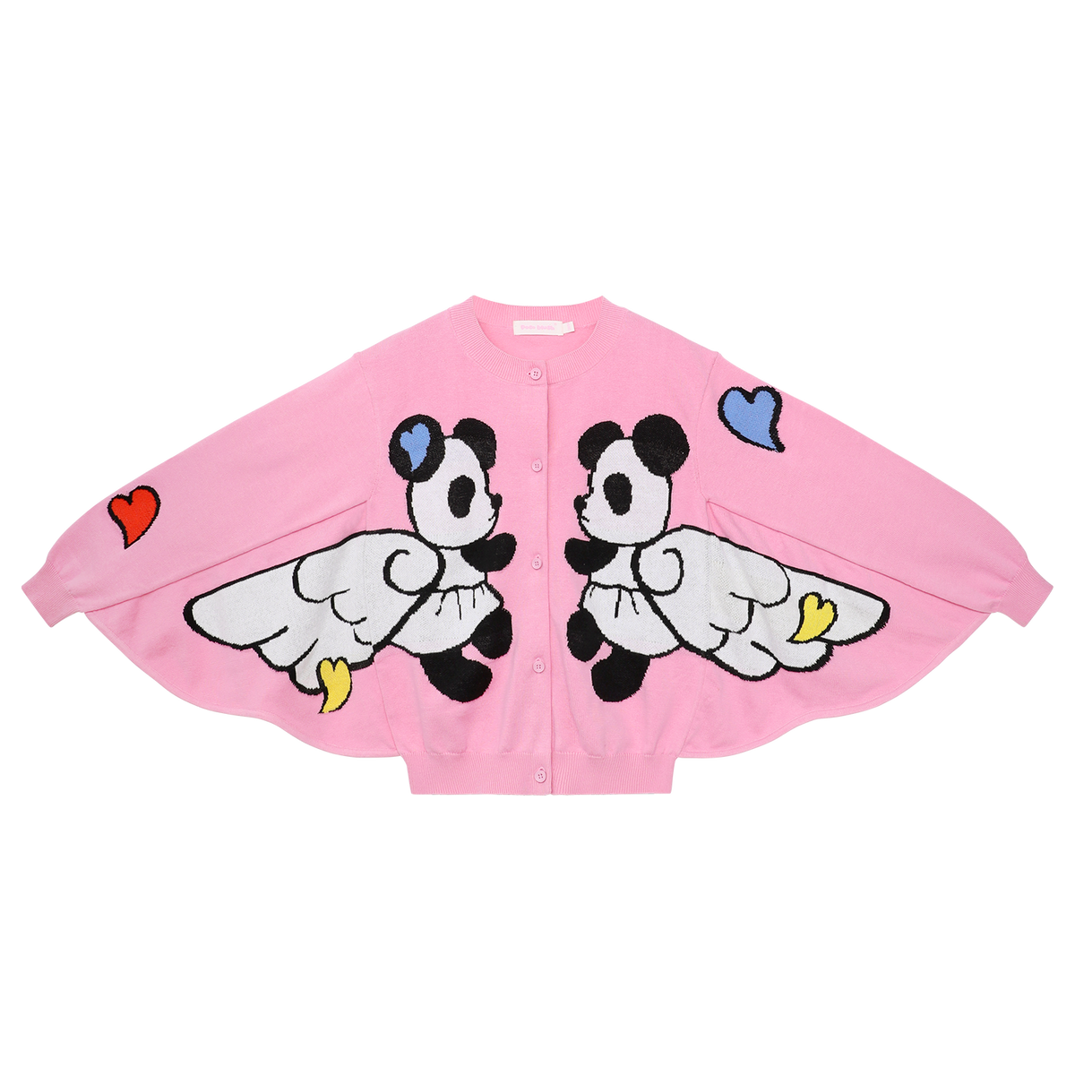 Flying Panda Wing Knit Sweater in Cream Yellow — flat lay