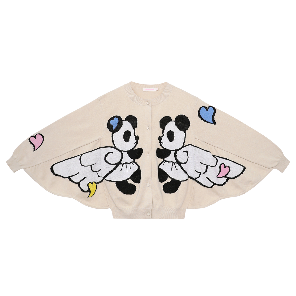 Flying Panda Wing Knit Sweater in Peach Blossom — flat lay