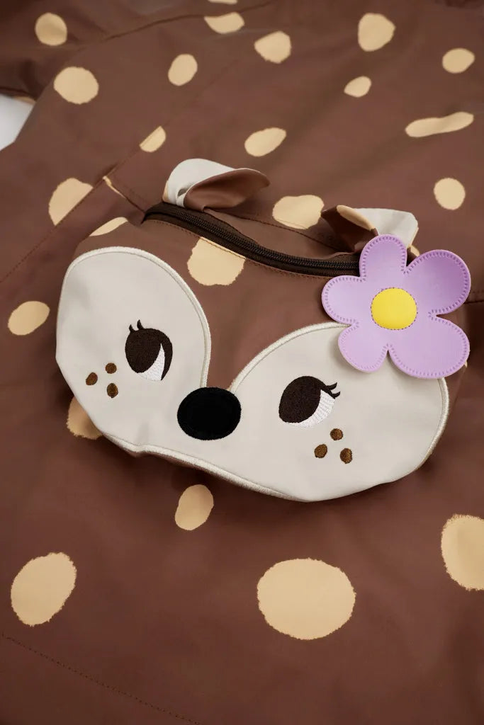 Poco Blush Deer Spot Mid-Length Raincoat