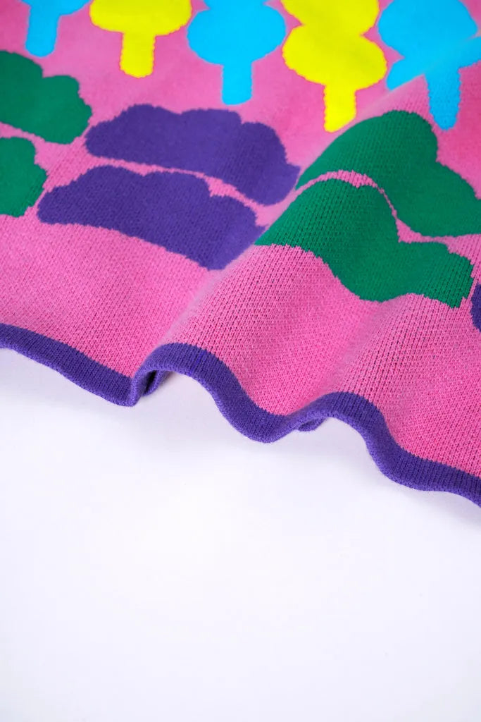 Poco Blush Tanghulu & Dumplings Knit Cheongsam Dress