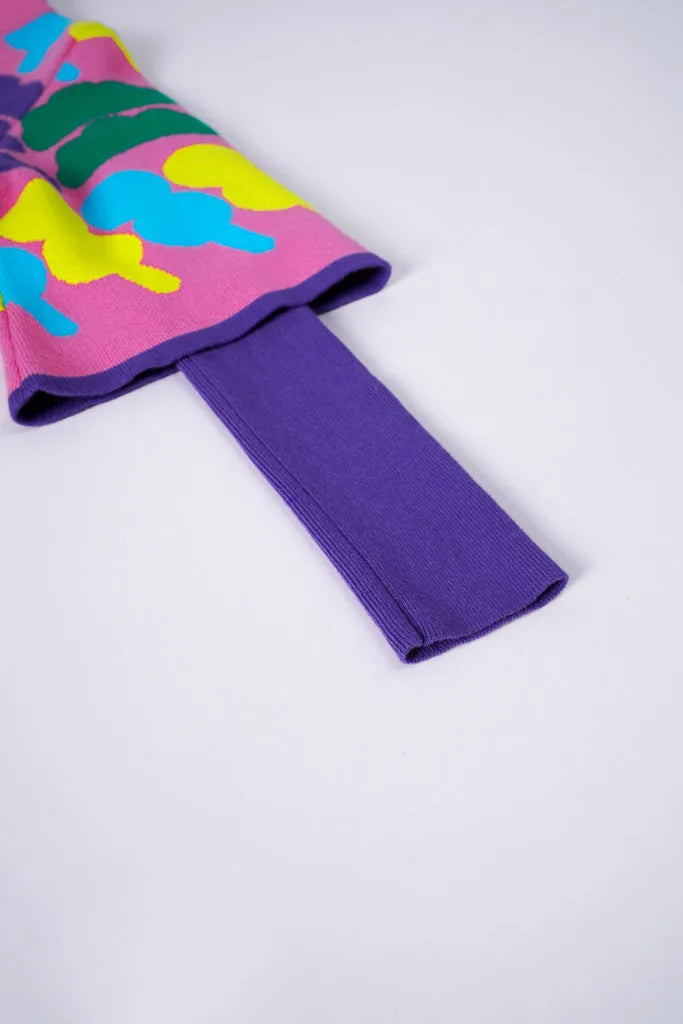 Poco Blush Tanghulu & Dumplings Knit Cheongsam Dress