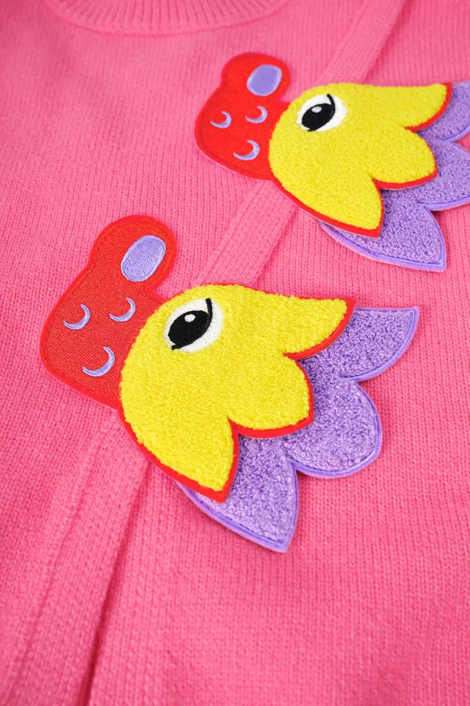 Poco Blush Dragon Patch Knit Sweater