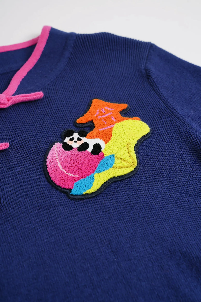 Peach Blessing Night Chinese-Style Knit Sweater by Poco Blush, image 5