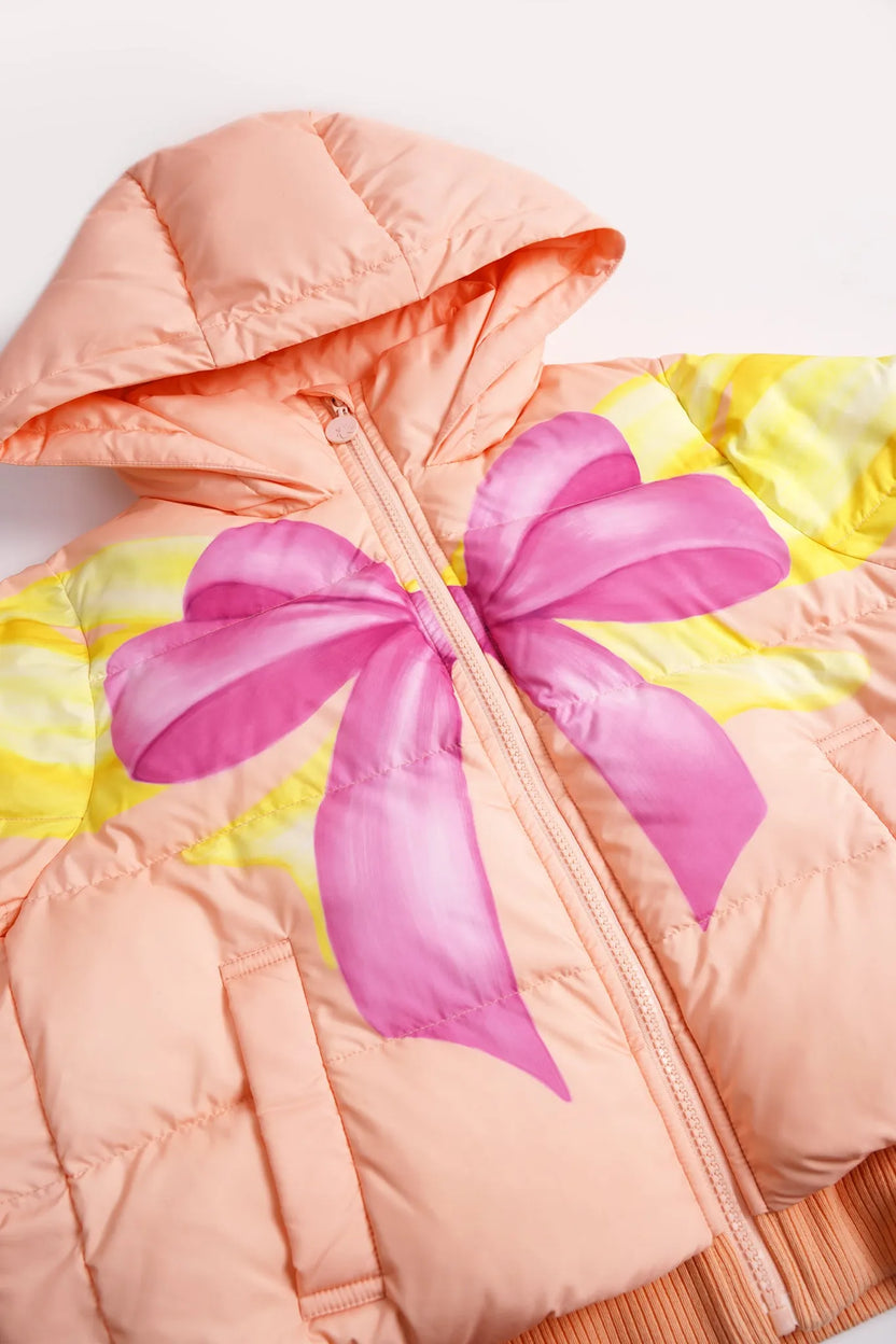 Bow Print Goose Down Jacket by Poco Blush, image 9