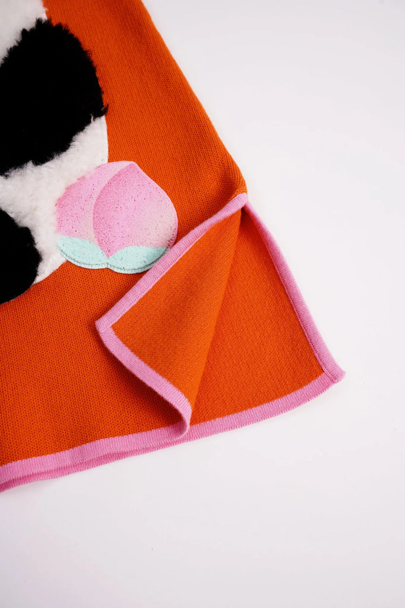 Peach Celebration Chinese-Style Knit Dress by Poco Blush, image 9