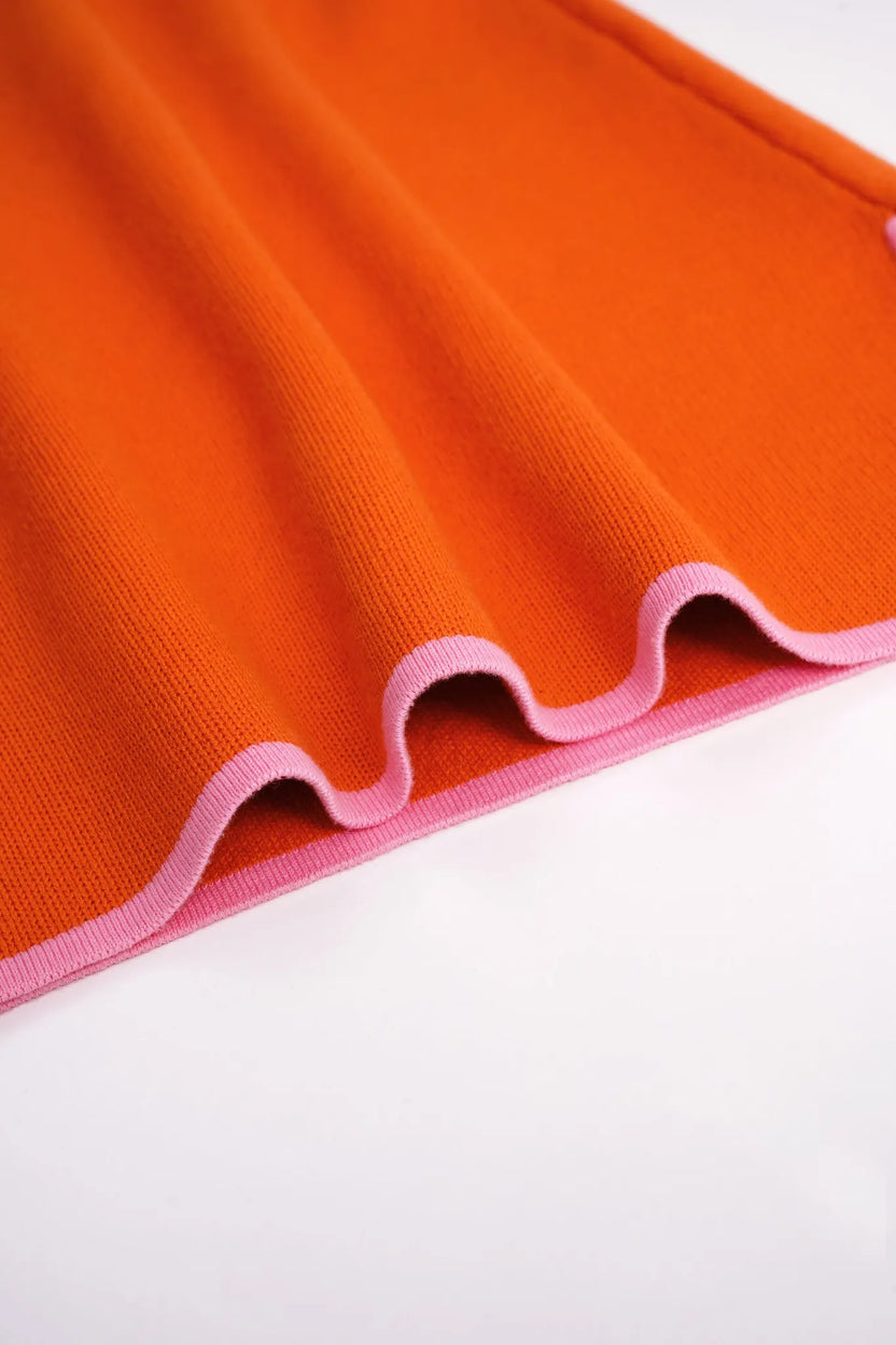Peach Celebration Chinese-Style Knit Dress by Poco Blush, image 11