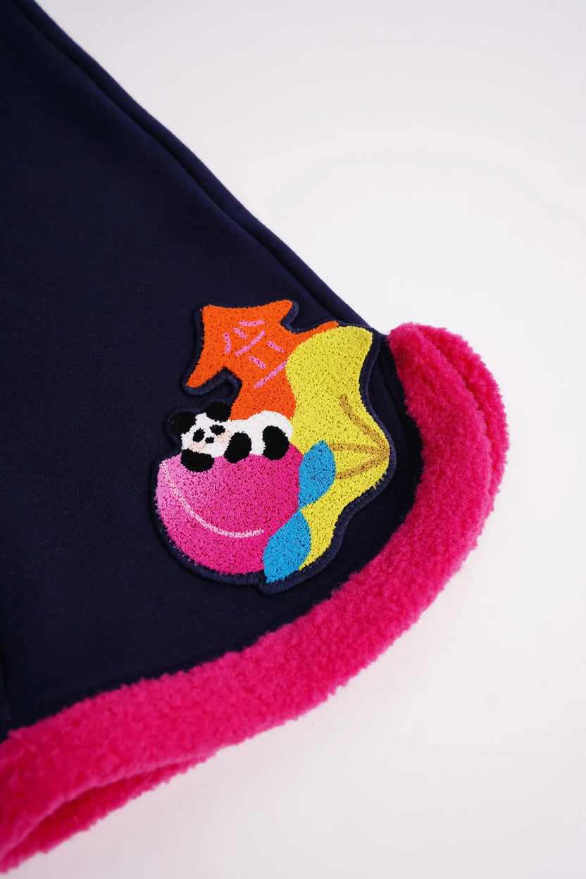 Star Peach Night Flared Warm-Fleece Pants by Poco Blush, image 8