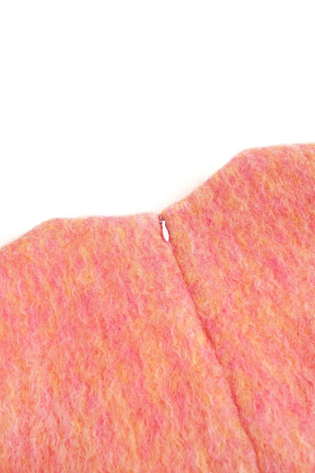 Poco Blush Panda and Peach Embroidered Wool-Blend Dress