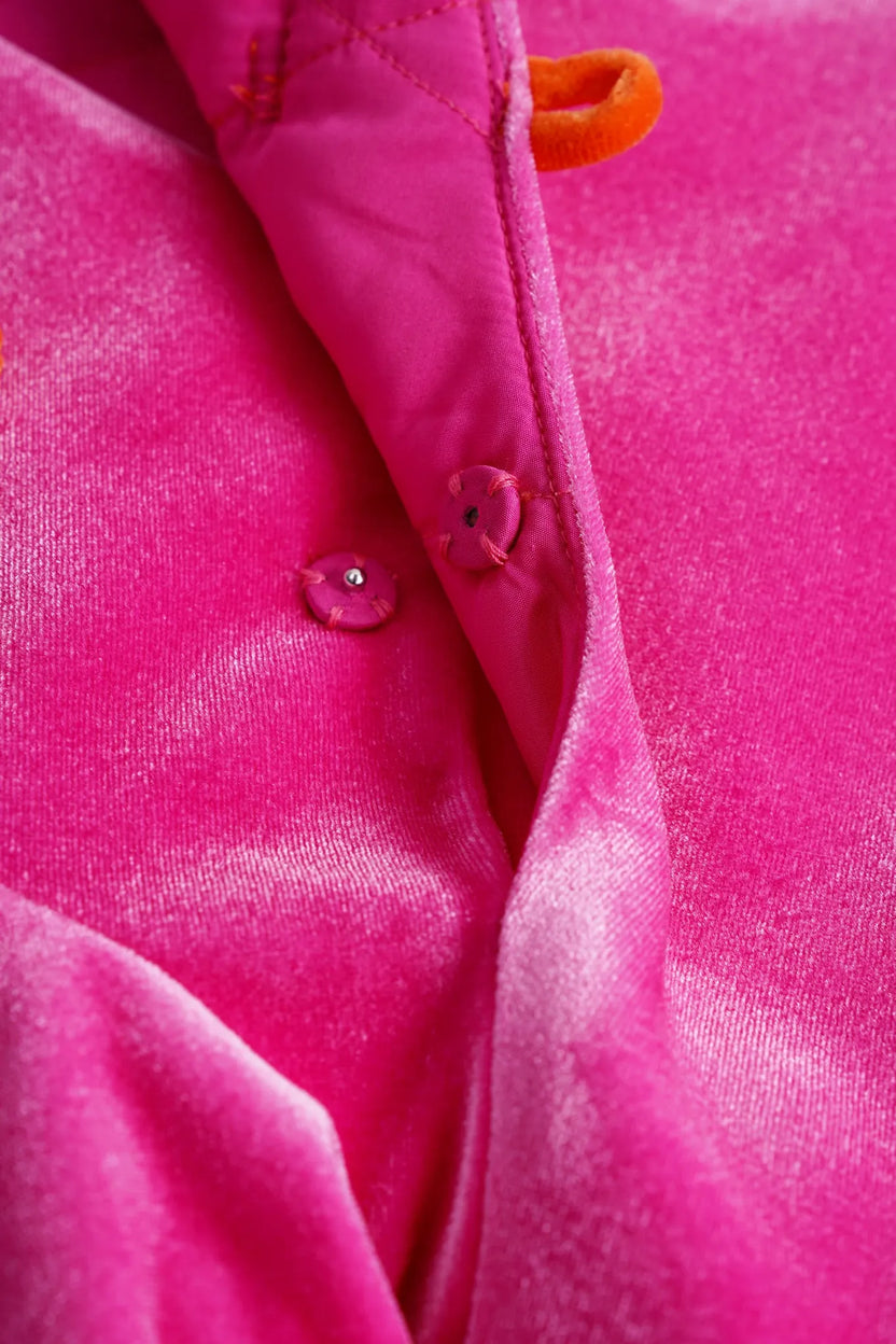 Peach Glow Chinese-Style Velvet Dress by Poco Blush, image 11
