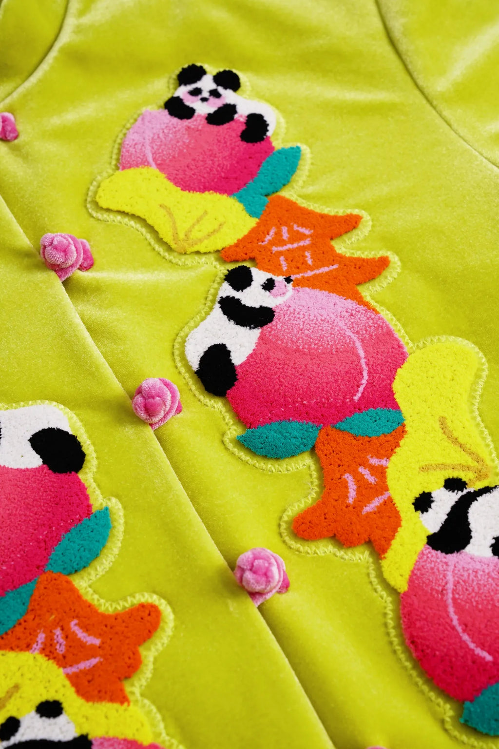 Poco Blush Chinese-Style Velvet Embroidered Jacket