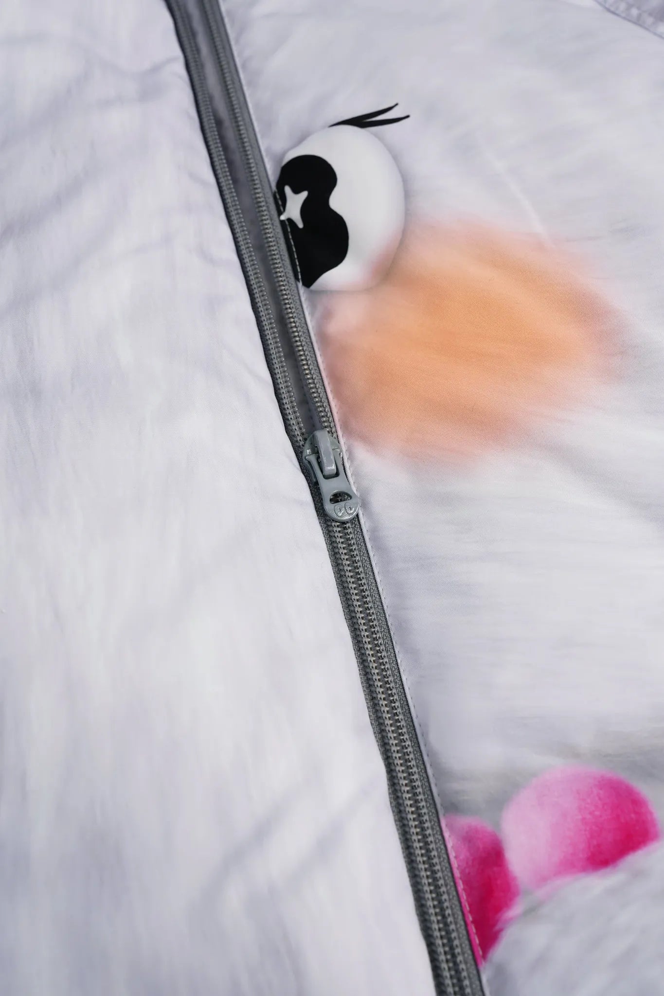 Poco Blush Printed Goose Down Jacket – Big Face Cat & Bow