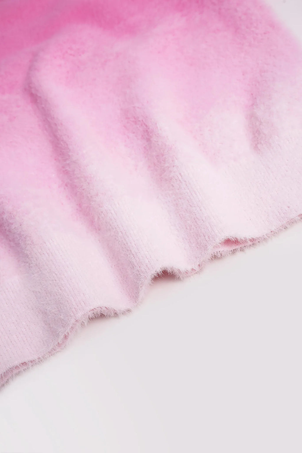 Poco Blush Panda & Peach Ombre Knit Sweater with Embroidered