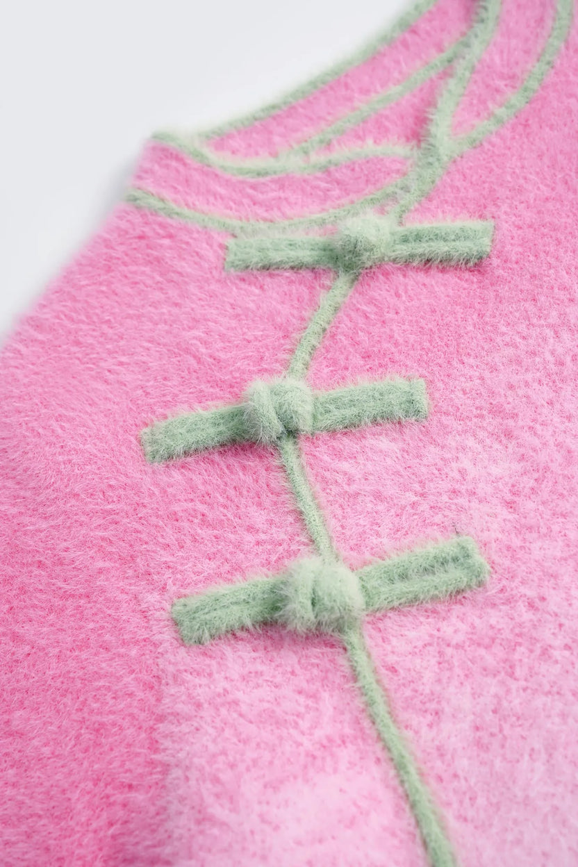 Peach Blush Ombre Faux-Mink Knit Sweater by Poco Blush, image 9