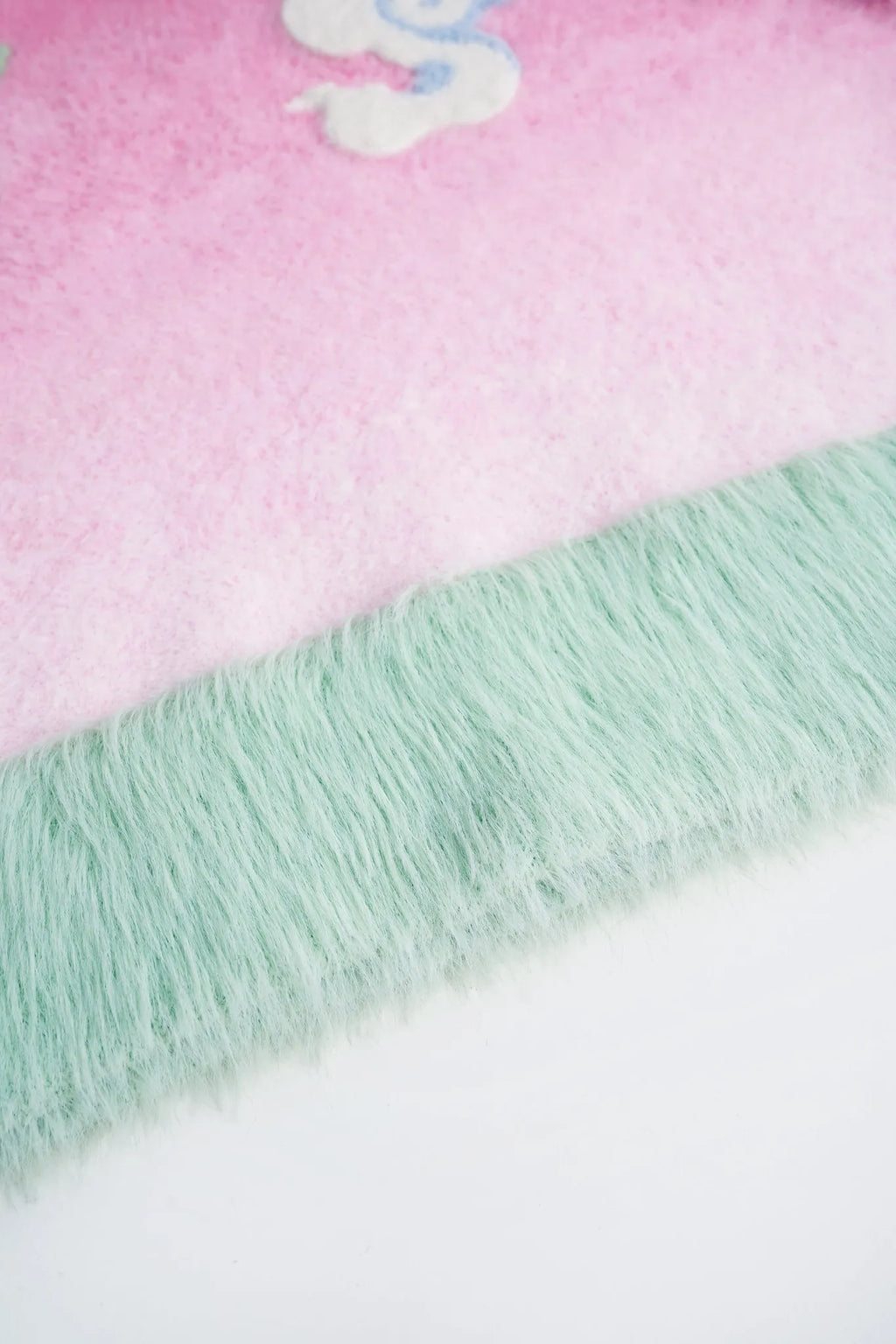 Poco Blush Peach Blush Ombre Faux-Mink Knit Sweater