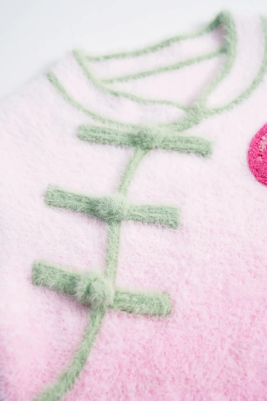 Poco Blush Peach Blush Ombre Faux-Mink Knit Dress