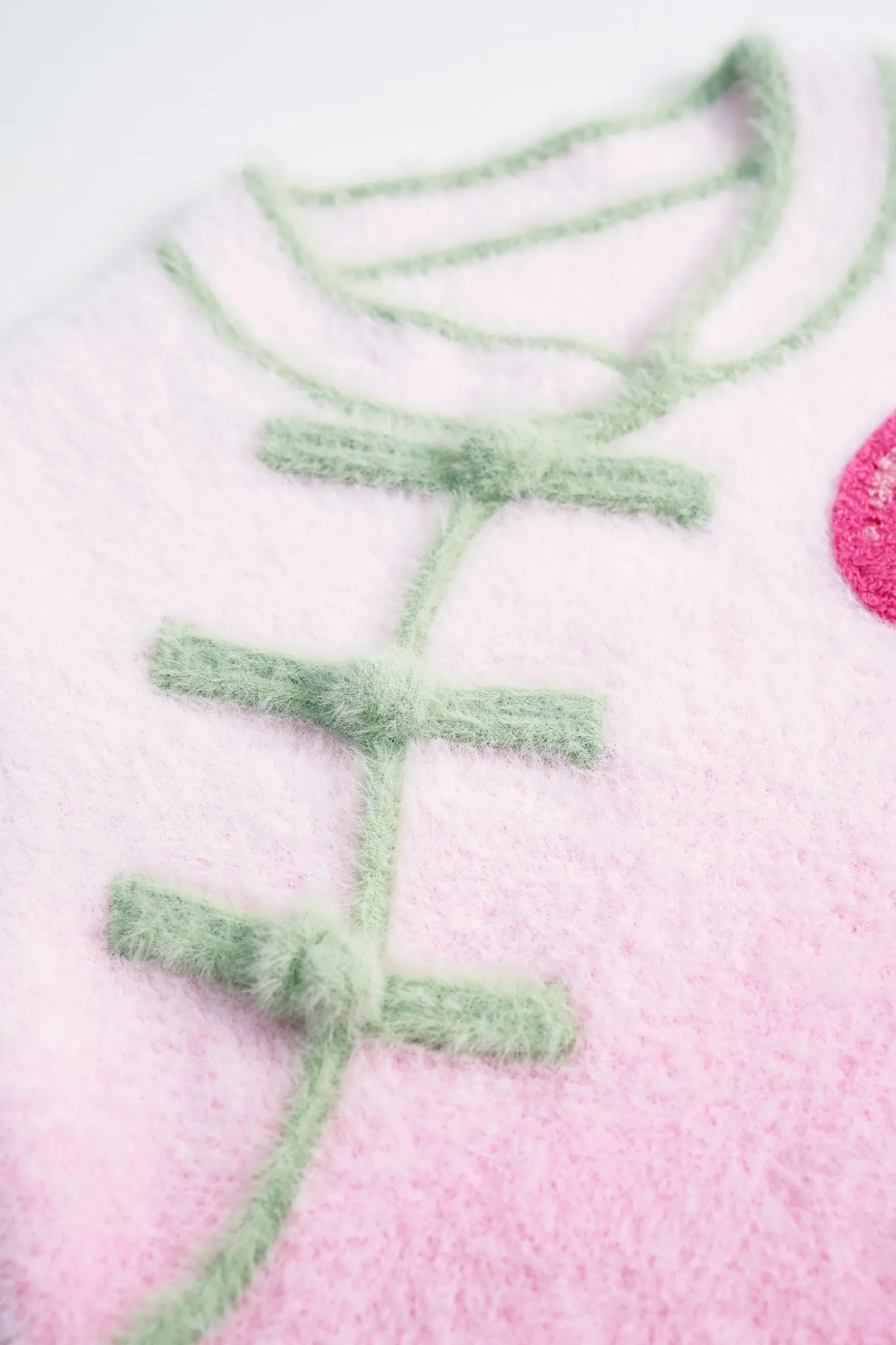 Poco Blush Peach Blush Ombre Faux-Mink Knit Dress