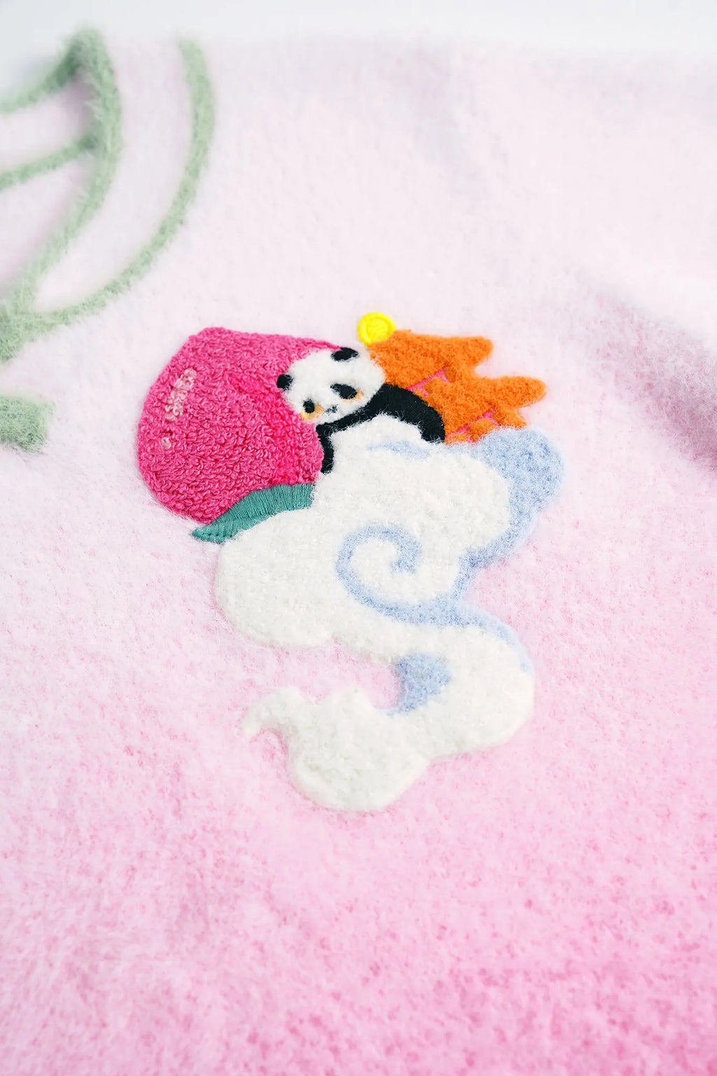 Poco Blush Peach Blush Ombre Faux-Mink Knit Dress