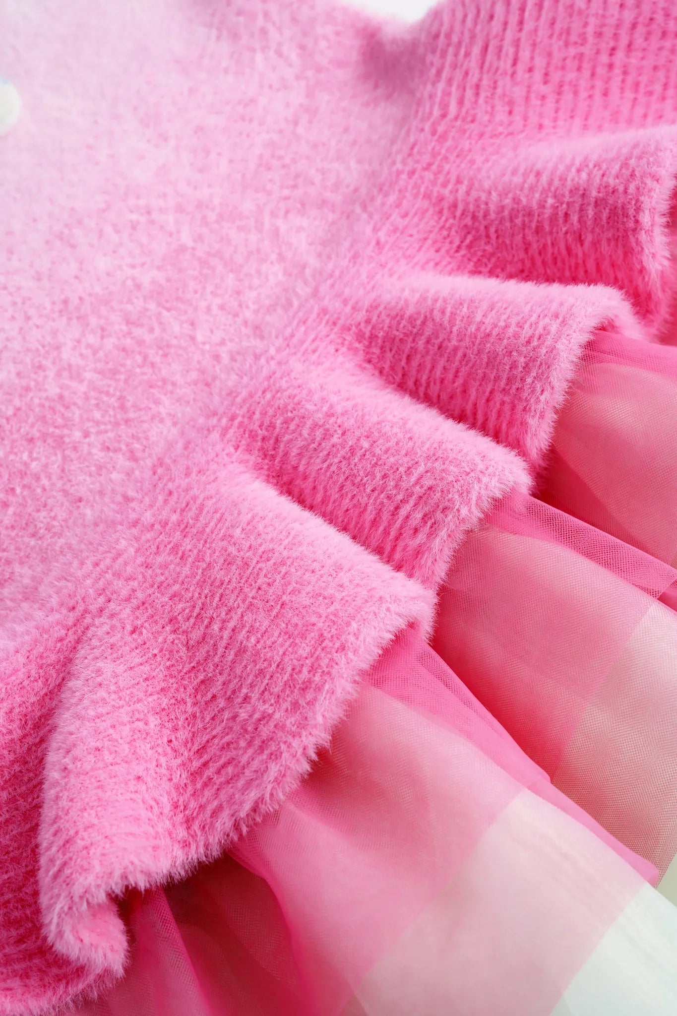 Poco Blush Peach Blush Ombre Faux-Mink Knit Dress