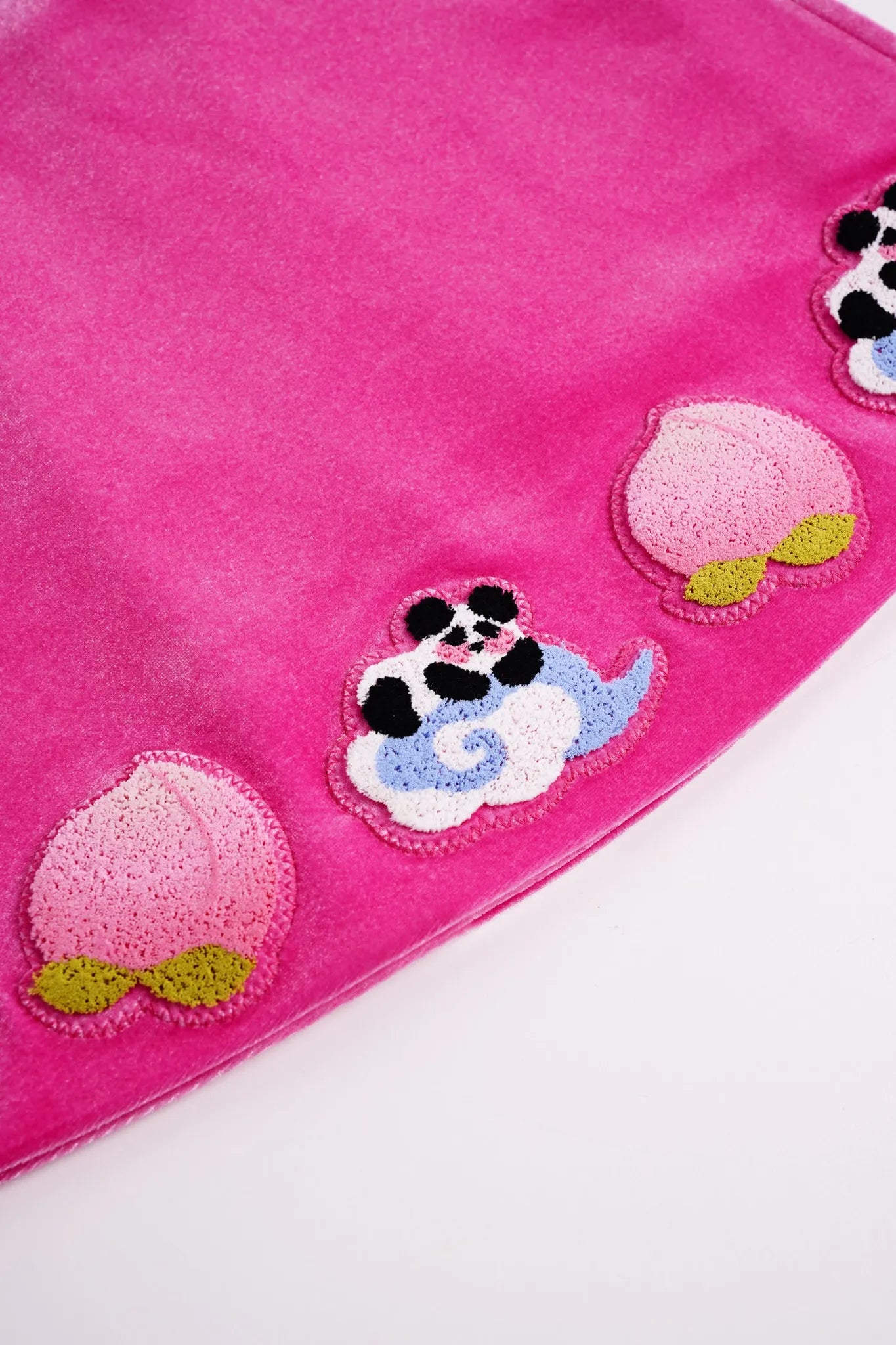 Poco Blush Panda and Peach Embroidered Wrap-Skirt Trousers