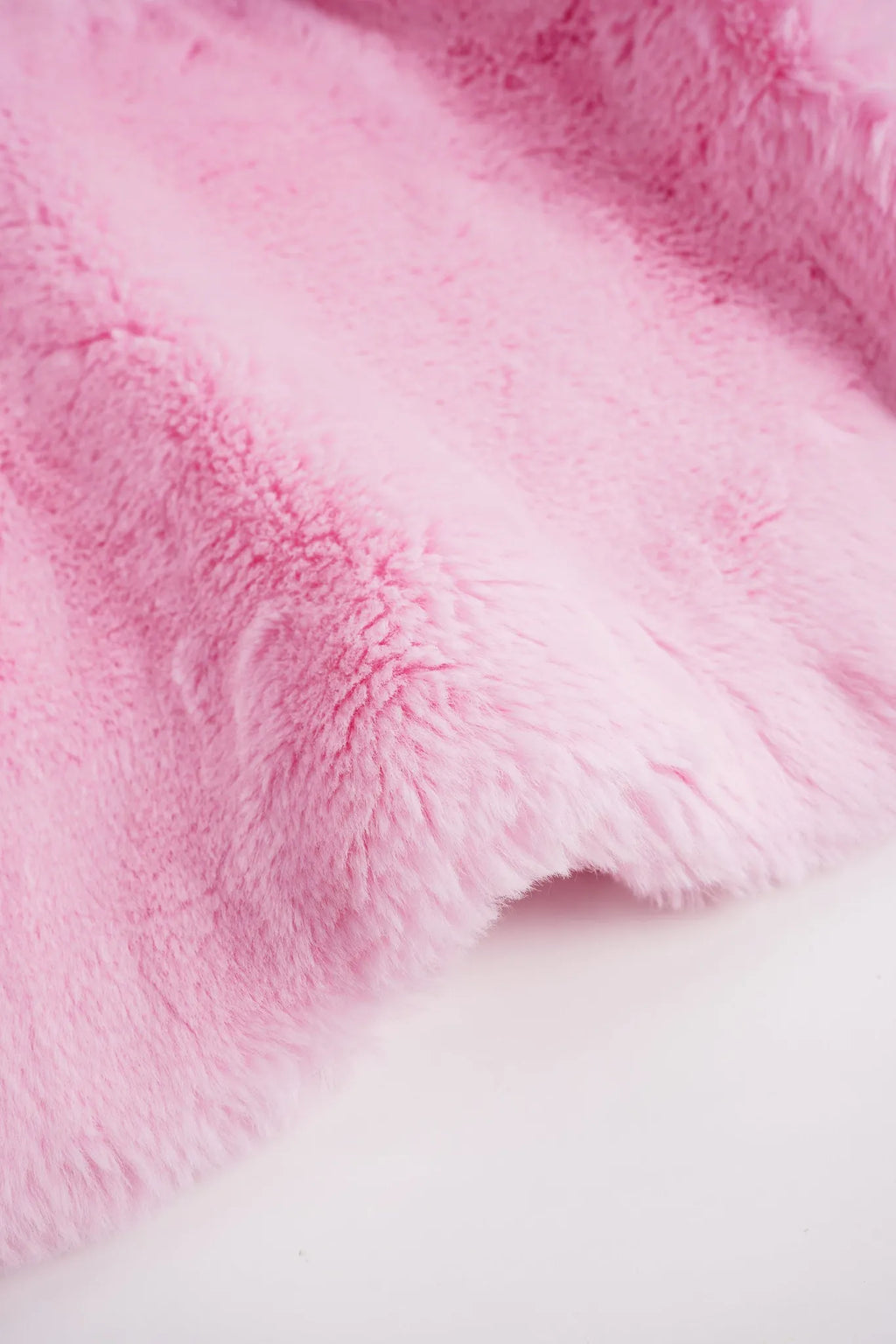 Poco Blush Faux-Fur Chinese-Style Jacket with Panda Frog Buttons