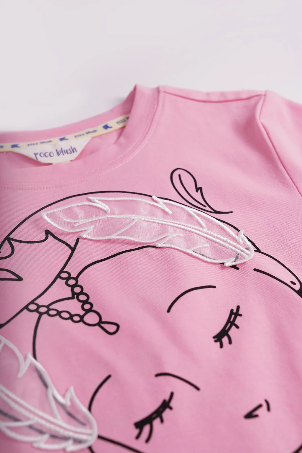 Poco Blush Fairy Ballerina Graphic Tee with 3D Lace