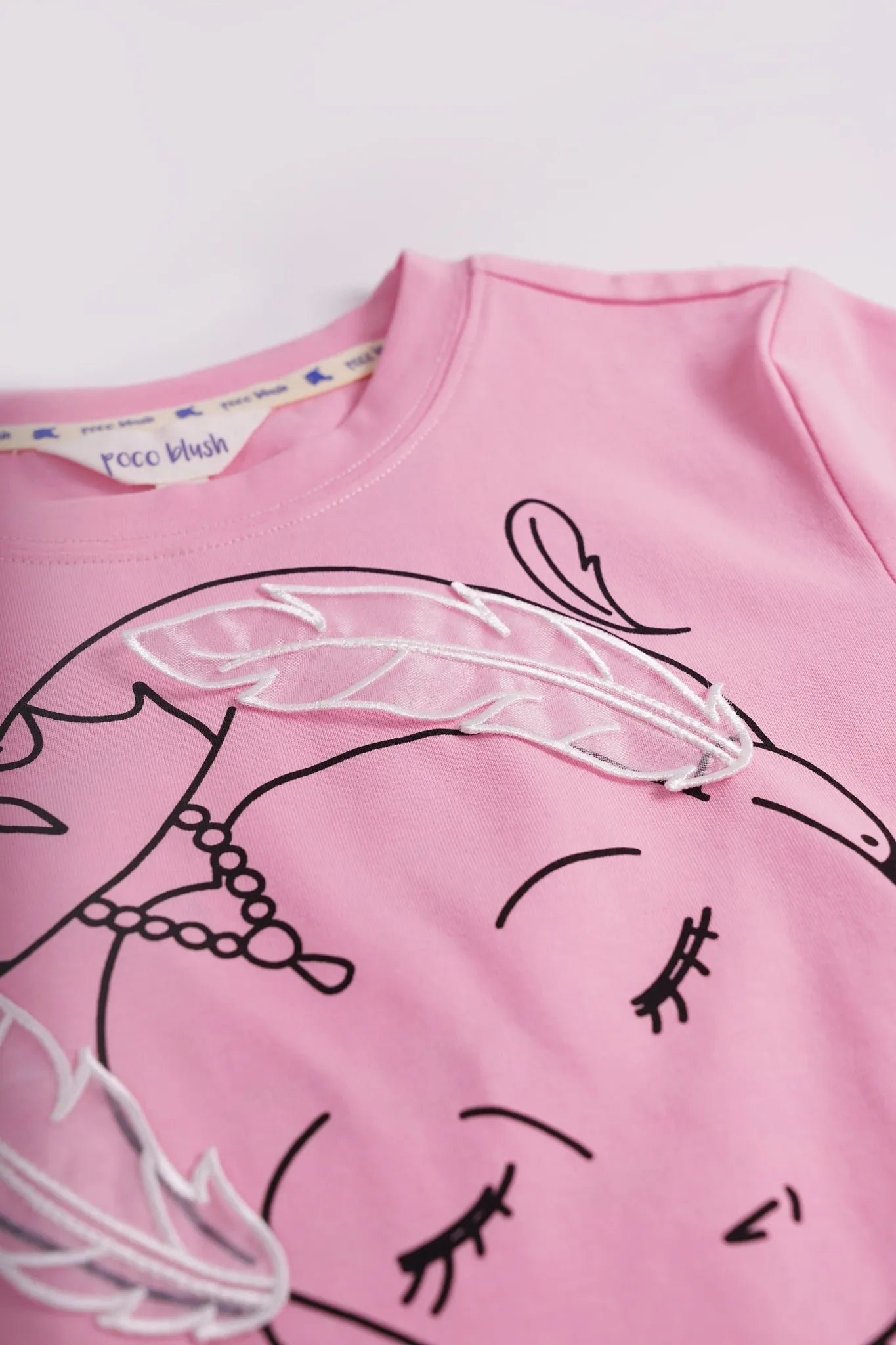 Poco Blush Fairy Ballerina Graphic Tee with 3D Lace