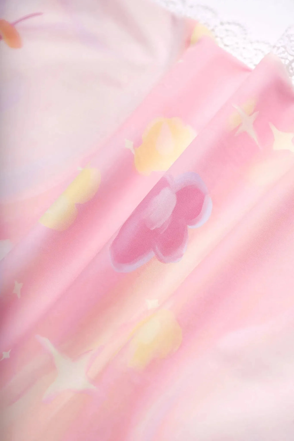 Poco Blush Swan Dream Parachute Pants with Lace Panels